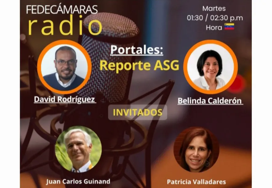 Flyer Editado Programa Reporte ASG en Fedecámaras Radio - martes 28 de octubre 2025