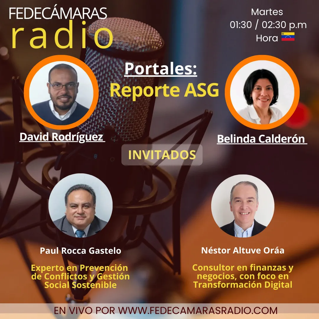 Flyer Programa Reporte ASG en Fedecámaras Radio - 20 de enero 2026