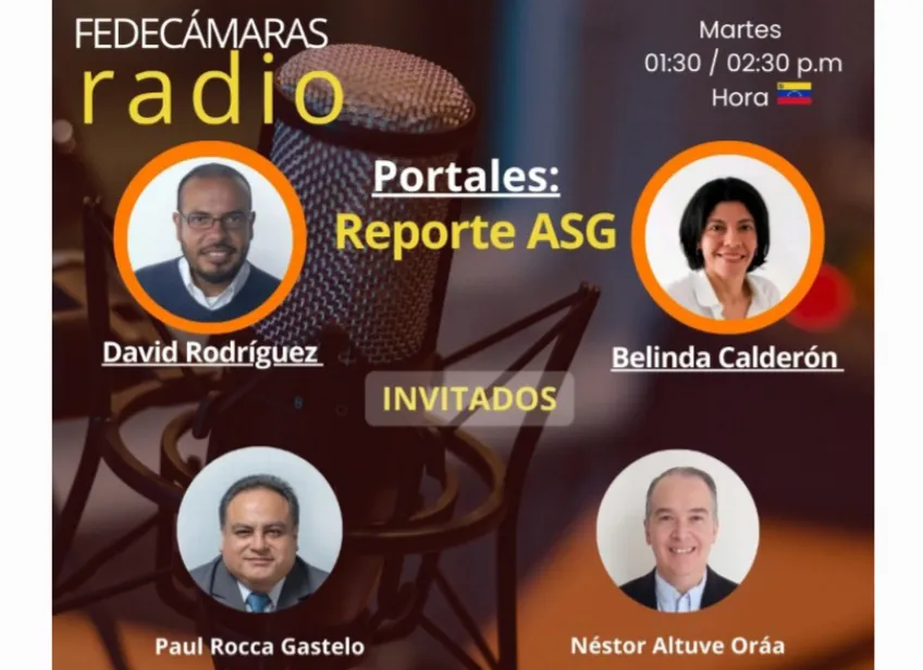 Flyer editado Programa Reporte ASG en Fedecámaras Radio - martes 20 de enero 2026
