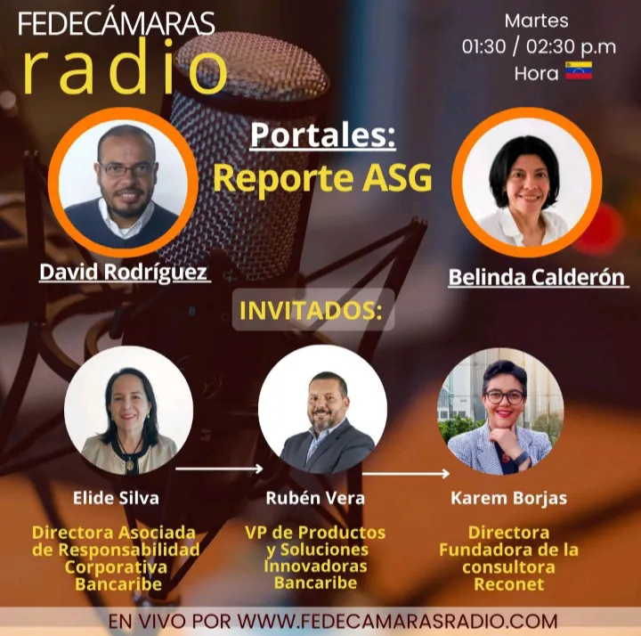 Flyer Programa Reporte ASG en Fedecámaras Radio - martes 25 de noviembre 2025