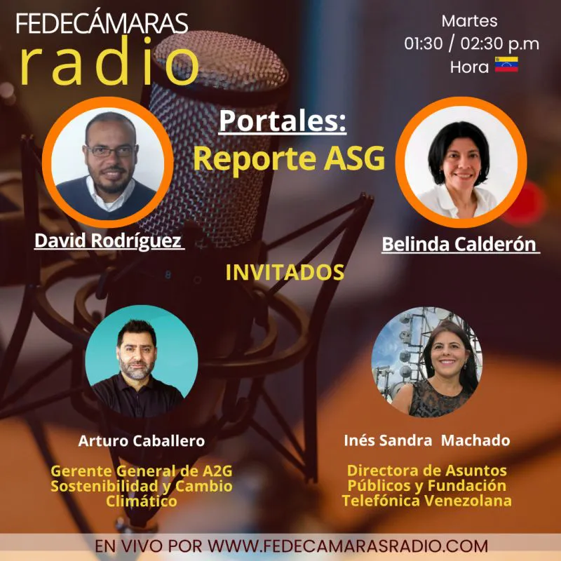 Flyer Programa Reporte ASG en Fedecámaras Radio - martes 18 de noviembre 2025