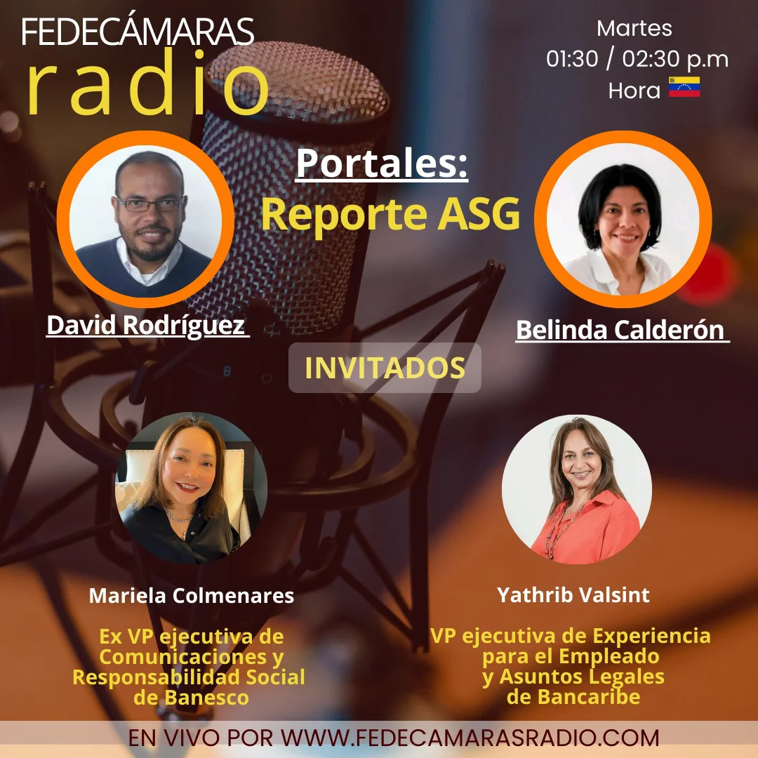 Flyer Programa Reporte ASG en Fedecámaras Radio - martes 10 de marzo 2026