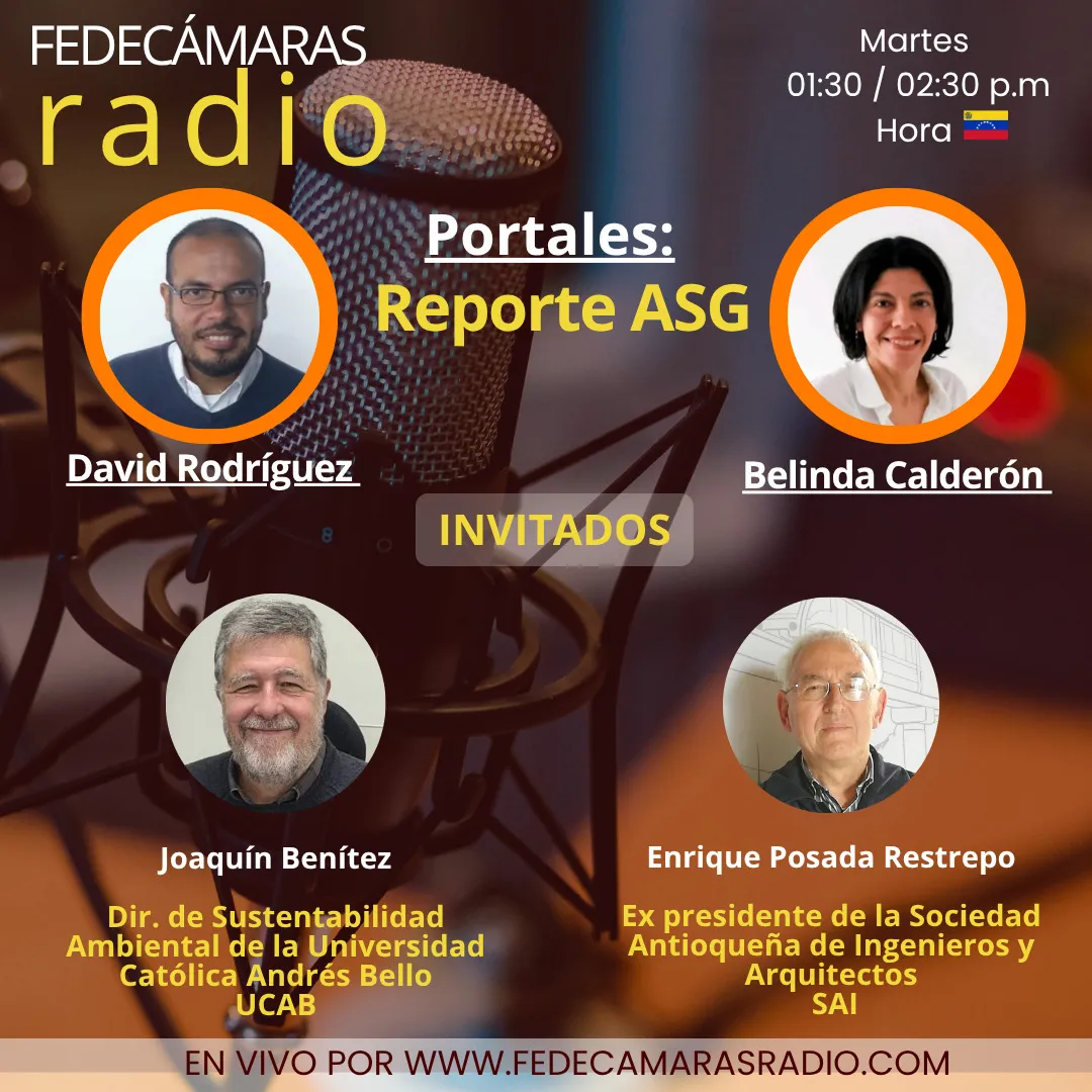 Flyer Programa Reporte ASG en Fedecámaras Radio - martes 04 de noviembre 2025