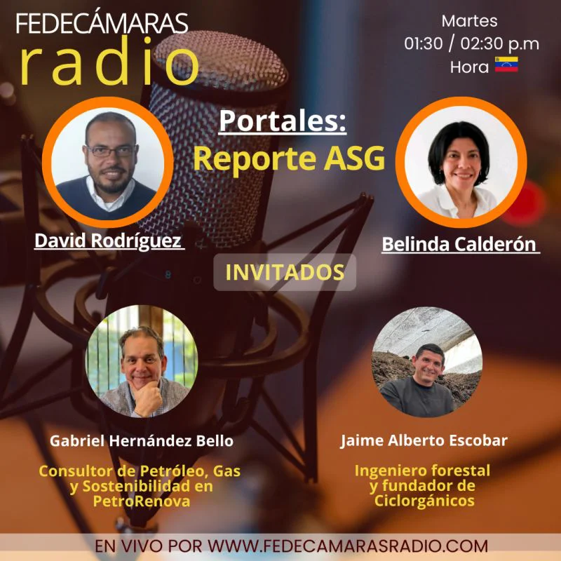 Flyer Programa Reporte ASG en Fedecámaras Radio - martes 24 de febrero 2026