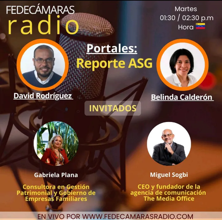 Flyer Programa Reporte ASG en Fedecámaras Radio - martes 09 de diciembre 2025
