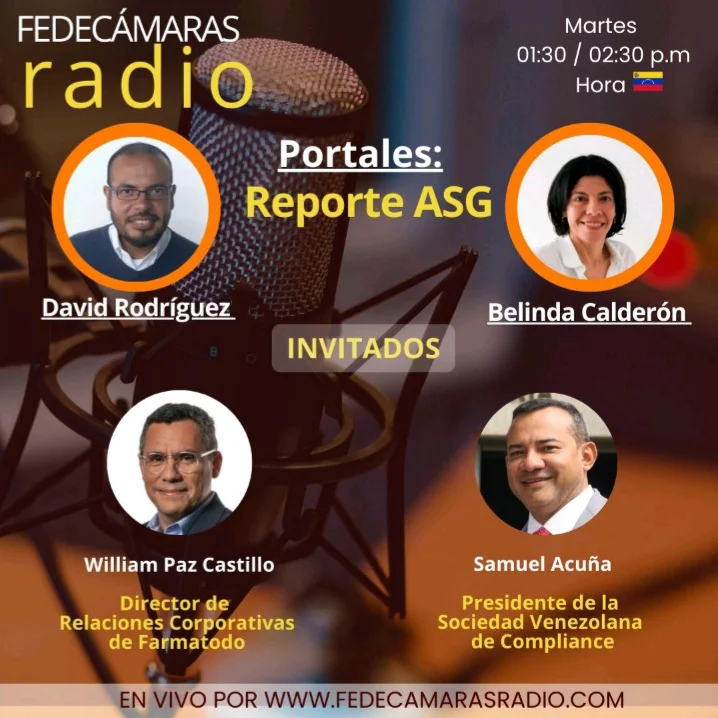 Flyer Programa Reporte ASG en Fedecámaras Radio - martes 17 de marzo 2026
